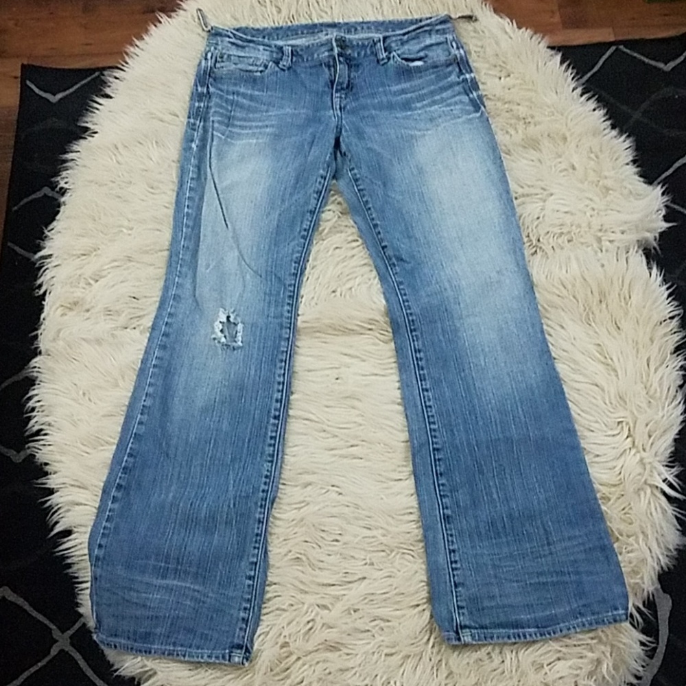 Distressed Torn Express Blue Jeans
